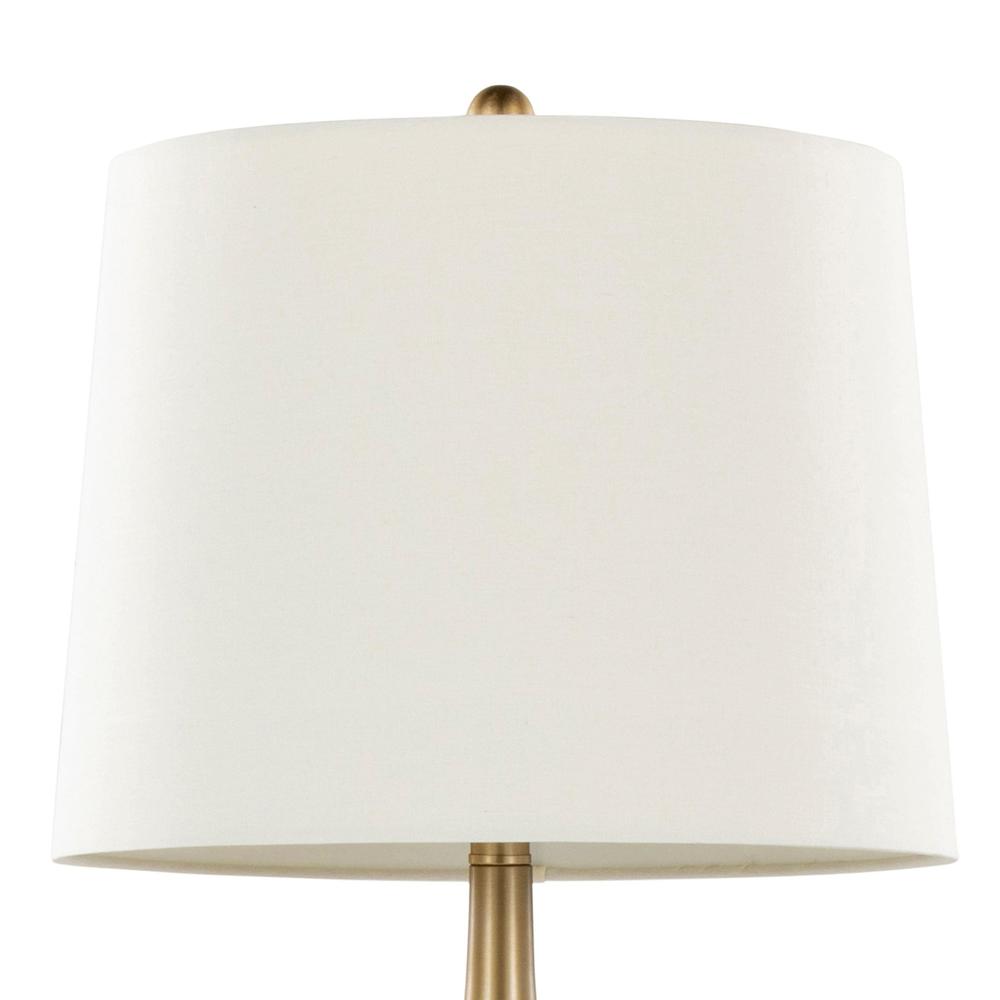 Gold Metal, White Linen Pebble 29" Metal Table Lamp - Set of 2. Picture 5