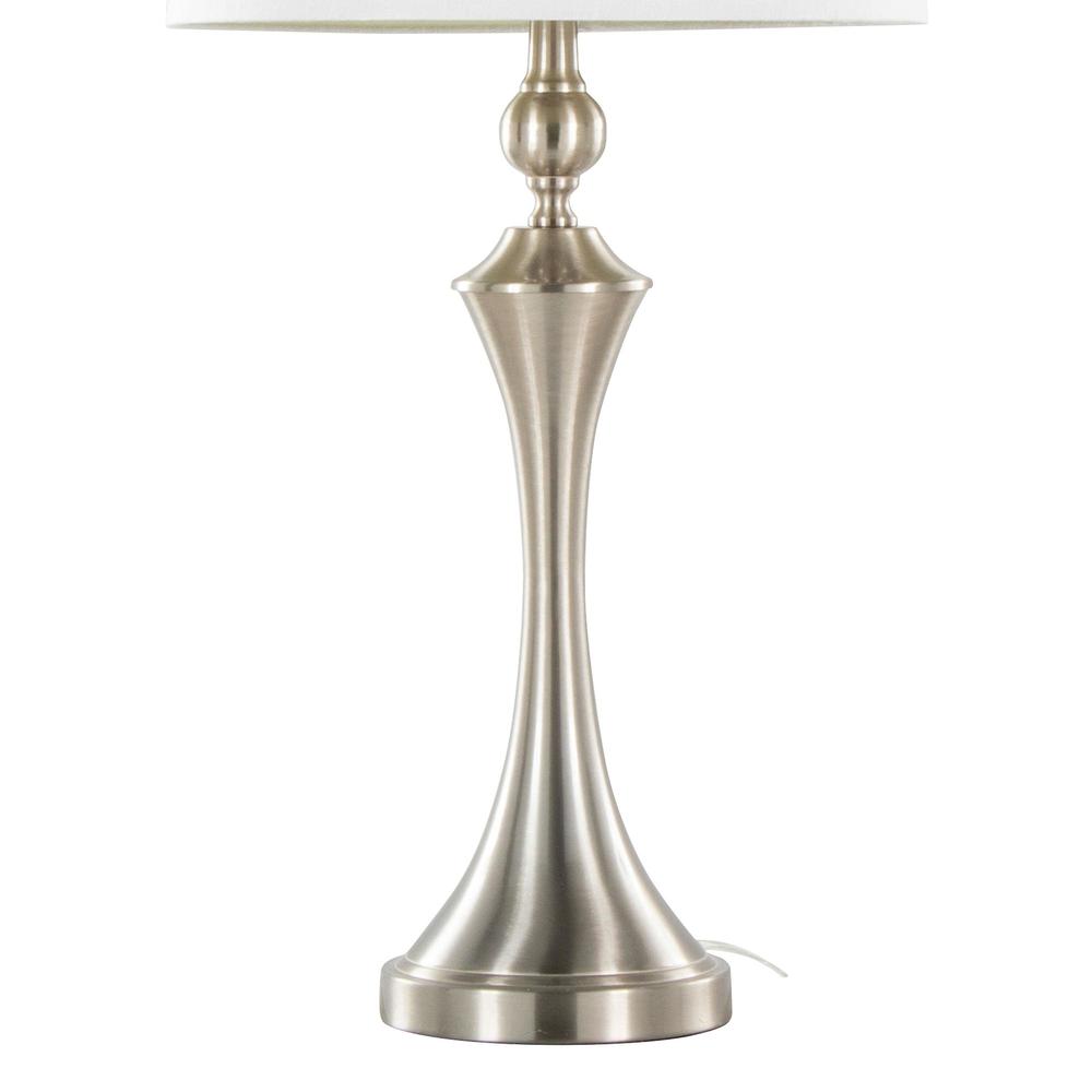 Silver Flint 30" Metal Table Lamp with USB - Set of 2. Picture 4