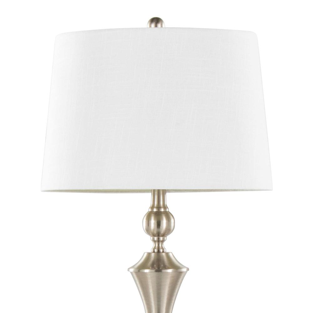 Silver Flint 30" Metal Table Lamp with USB - Set of 2. Picture 5