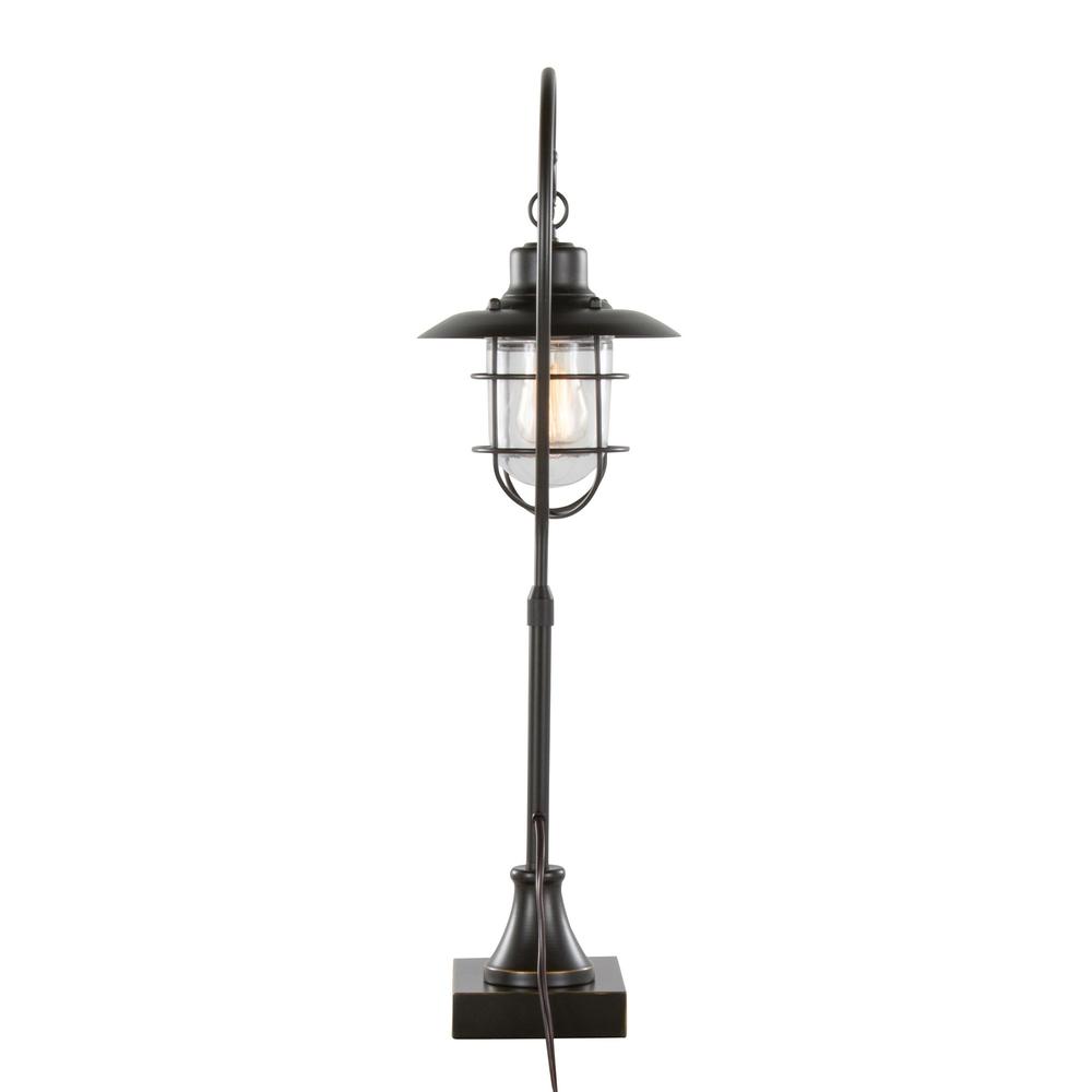 Oil Rubbed Bronze, Clear Glass Landen 33" Metal Task Lamp - Set of 2. Picture 6