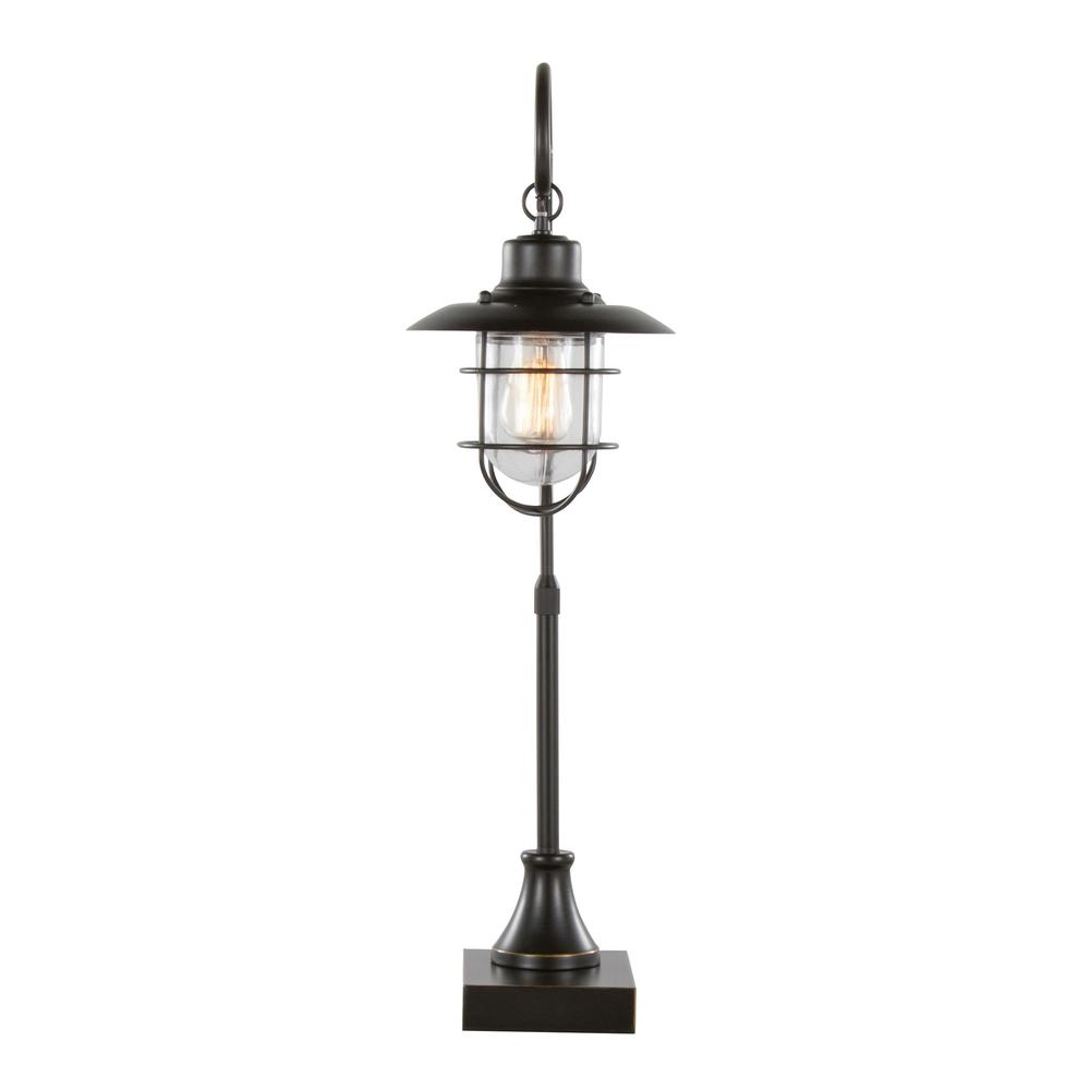 Oil Rubbed Bronze, Clear Glass Landen 33" Metal Task Lamp - Set of 2. Picture 7