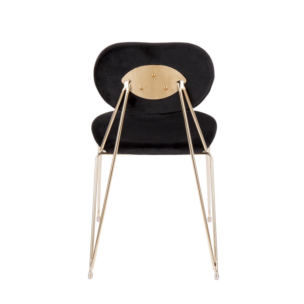 Gold Metal, Black Velvet Gwen Chair - Set of 2. Picture 5