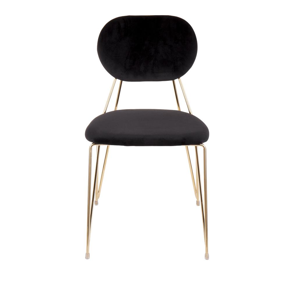 Gold Metal, Black Velvet Gwen Chair - Set of 2. Picture 6