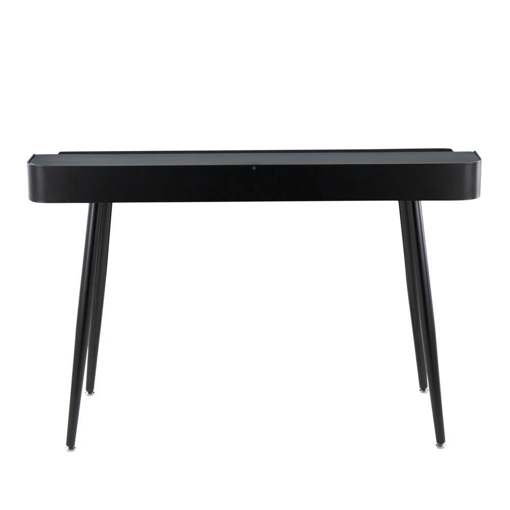 Black Steel, Black Wood, Natural Wood Harvey Desk. Picture 4
