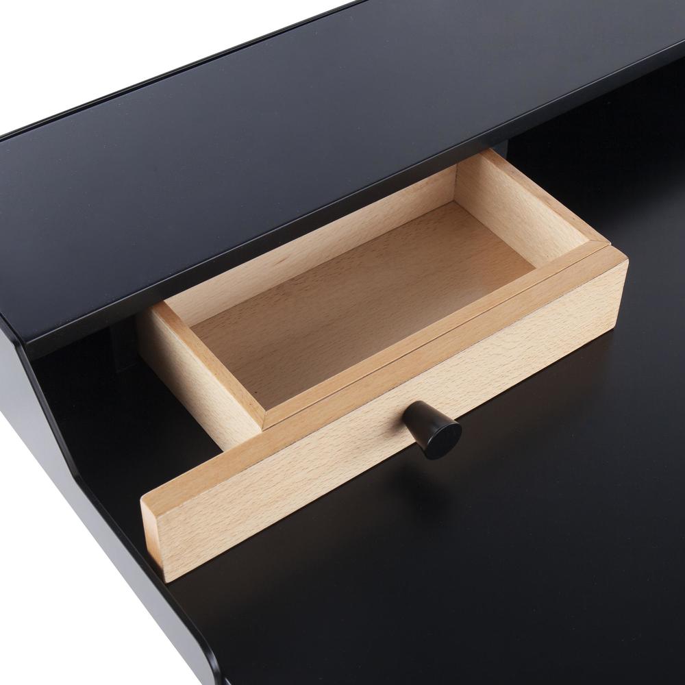 Black Steel, Black Wood, Natural Wood Harvey Desk. Picture 7