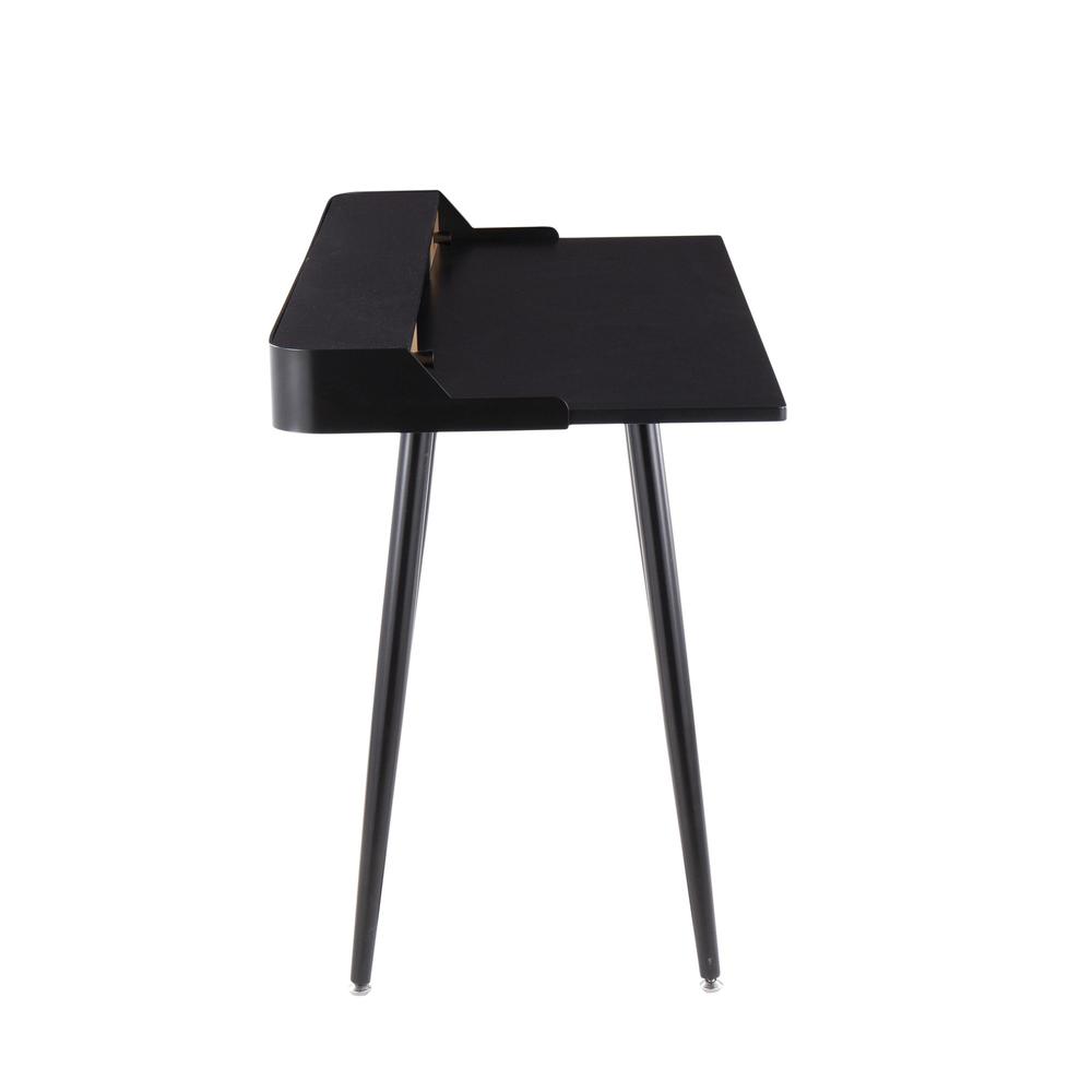 Black Steel, Black Wood, Natural Wood Harvey Desk. Picture 2