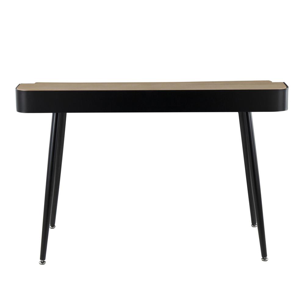 Black Steel, Natural Wood, Black Wood, Nickel Harvey Desk. Picture 4