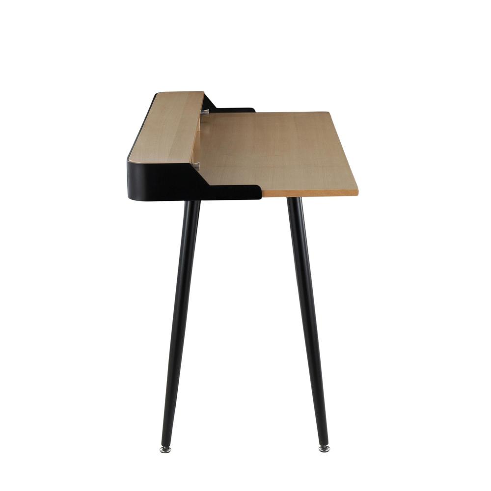 Black Steel, Natural Wood, Black Wood, Nickel Harvey Desk. Picture 2