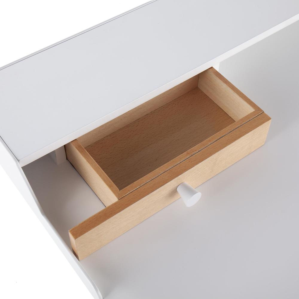 White Steel, White Wood, Natural Wood Harvey Desk. Picture 7