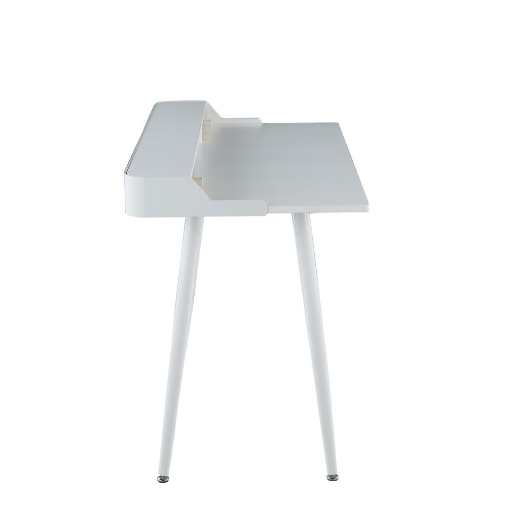 White Steel, White Wood, Natural Wood Harvey Desk. Picture 2