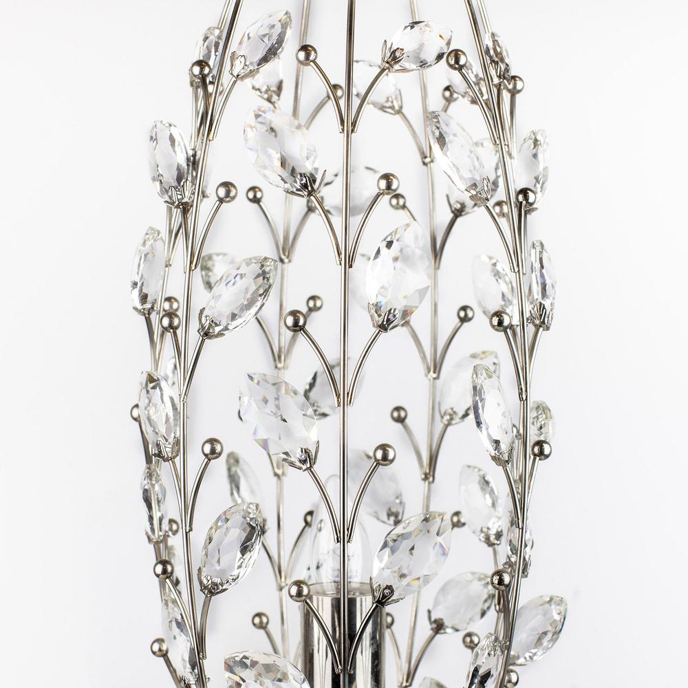 Polished Nickel, Clear Crystal Crystal Buds 18" Metal Uplight. Picture 3