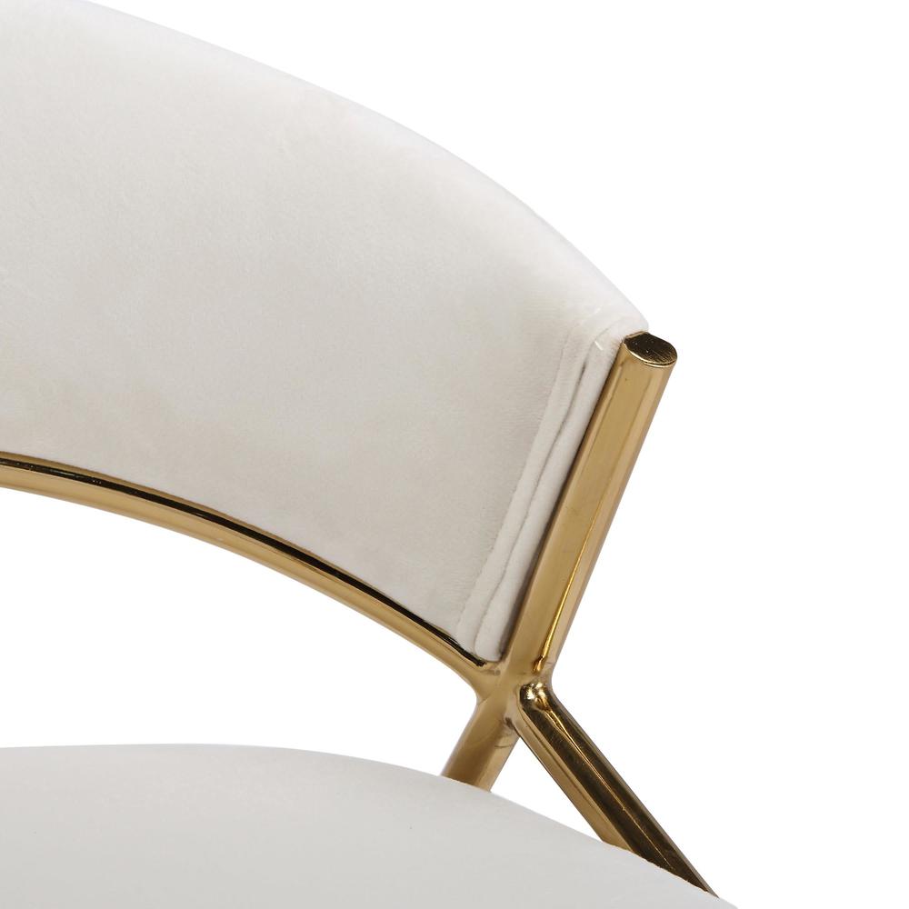 Gold Metal, Cream Velvet Jie Fixed-height Counter Stool - Set of 2. Picture 7
