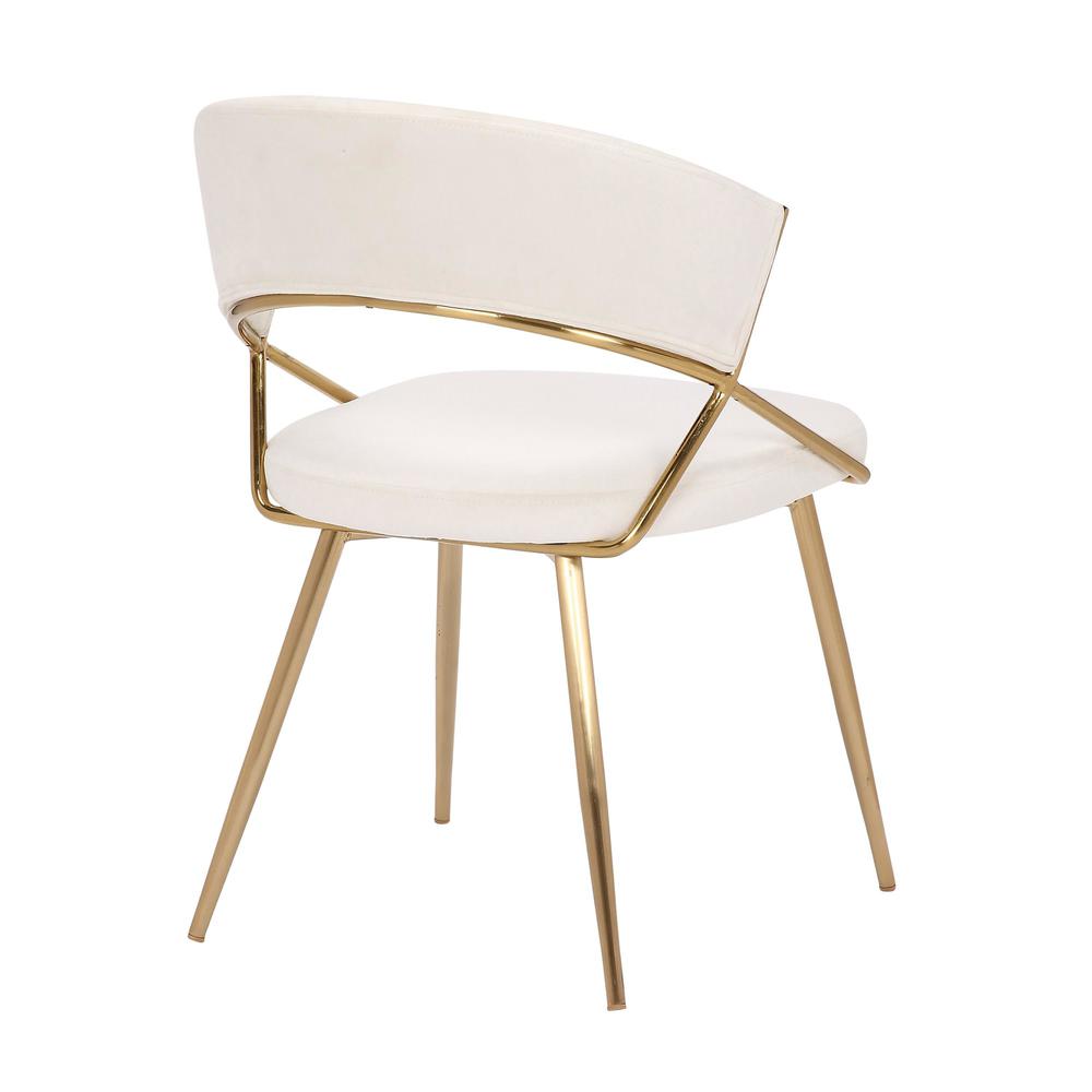 Gold Steel, Cream Velvet Jie Dining Chair - Set of 2. Picture 4