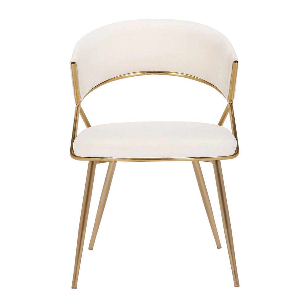 Gold Steel, Cream Velvet Jie Dining Chair - Set of 2. Picture 6
