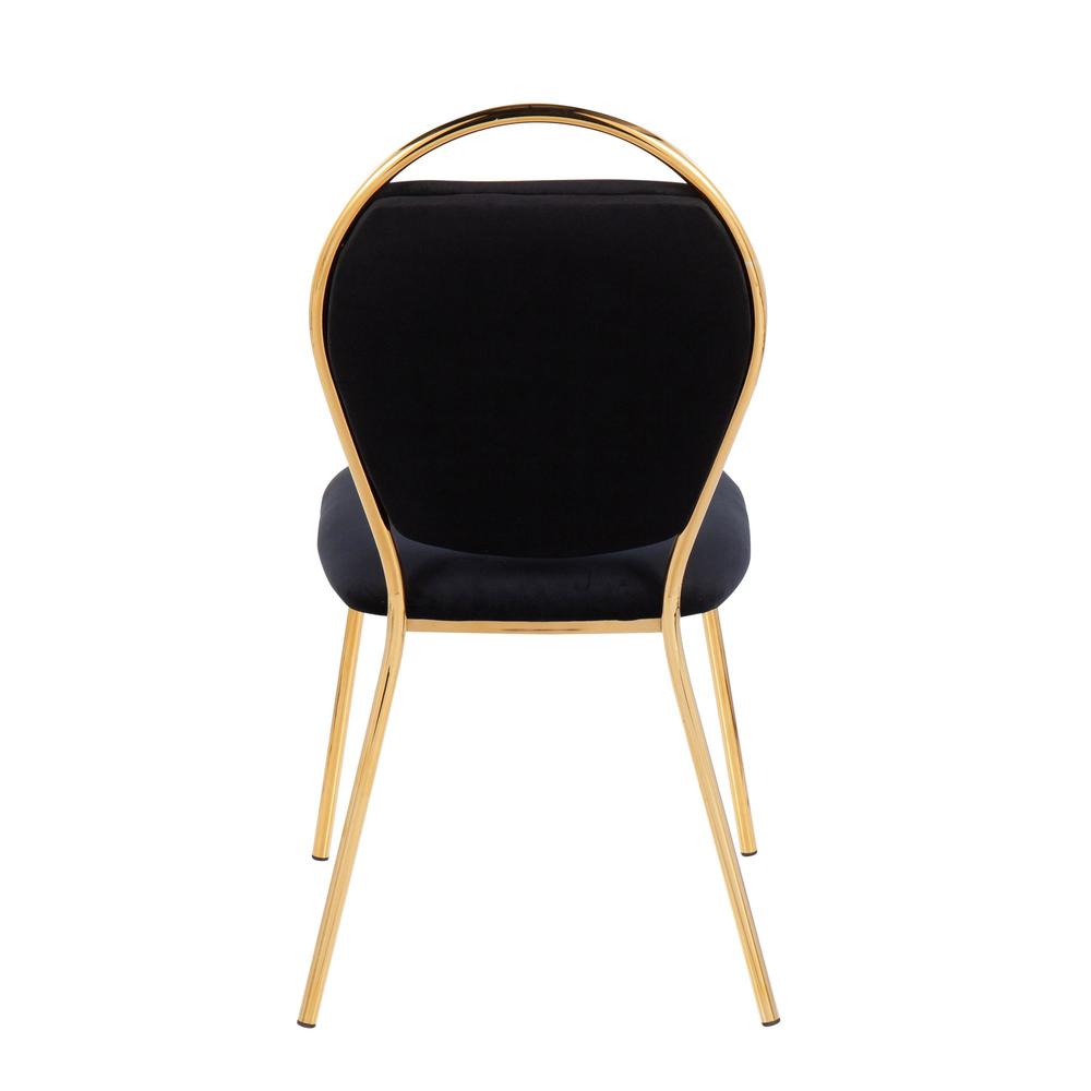 Gold Metal, Black Velvet Keyhole Dining Chair - Set of 2. Picture 5