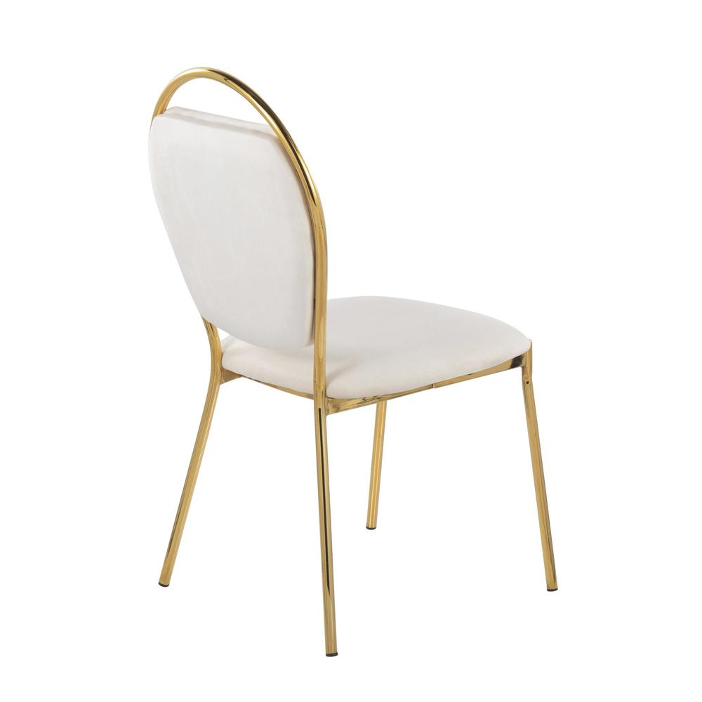 Gold Metal, Green Velvet Keyhole Dining Chair - Set of 2. Picture 4