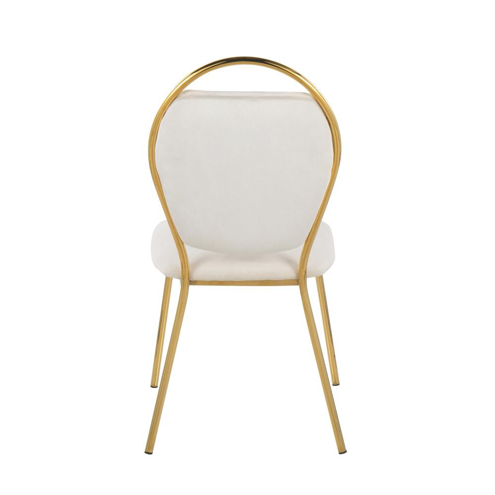 Gold Metal, Green Velvet Keyhole Dining Chair - Set of 2. Picture 5