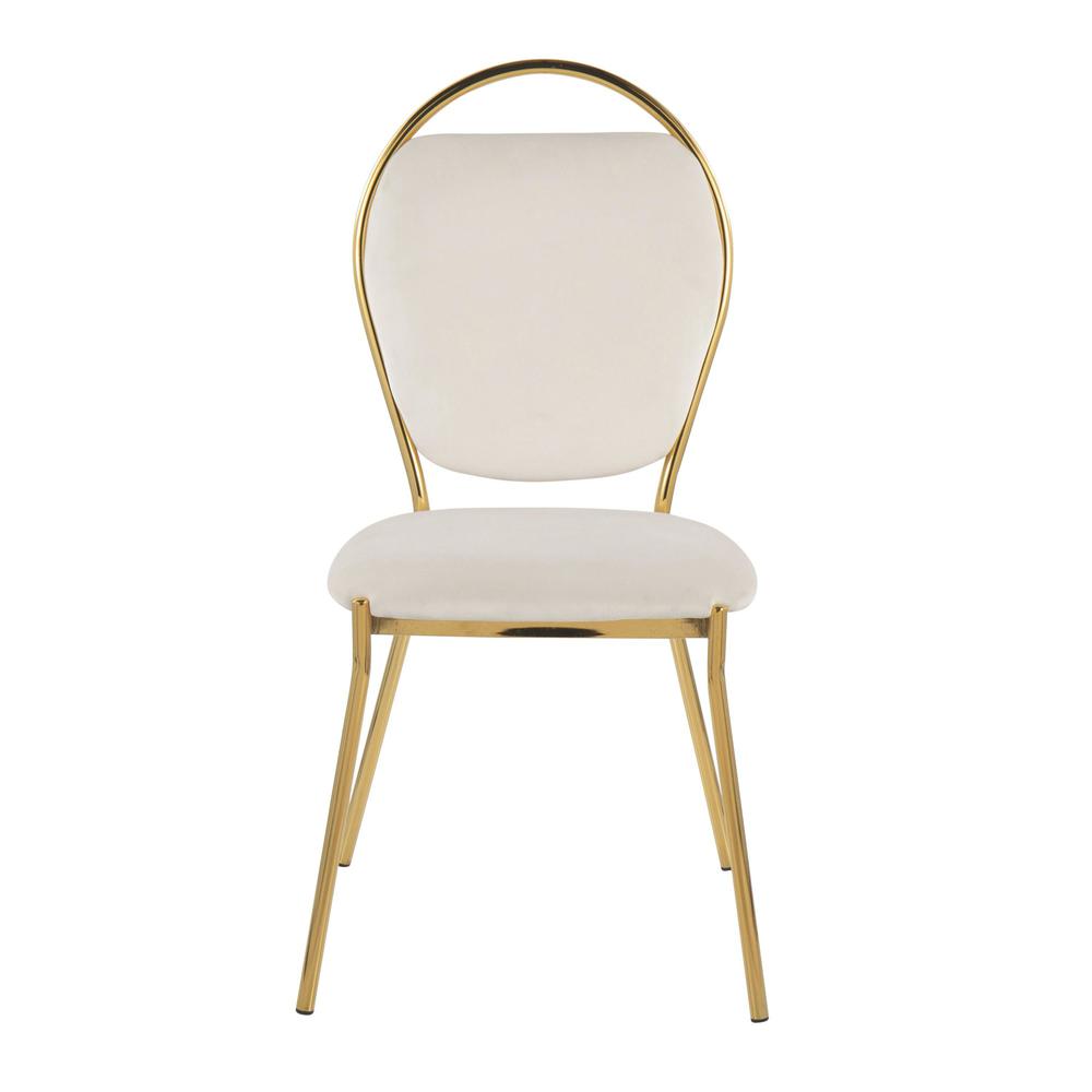 Gold Metal, Green Velvet Keyhole Dining Chair - Set of 2. Picture 6