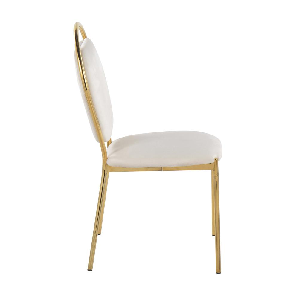 Gold Metal, Green Velvet Keyhole Dining Chair - Set of 2. Picture 3