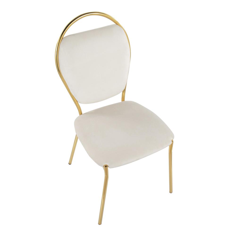 Gold Metal, Green Velvet Keyhole Dining Chair - Set of 2. Picture 7