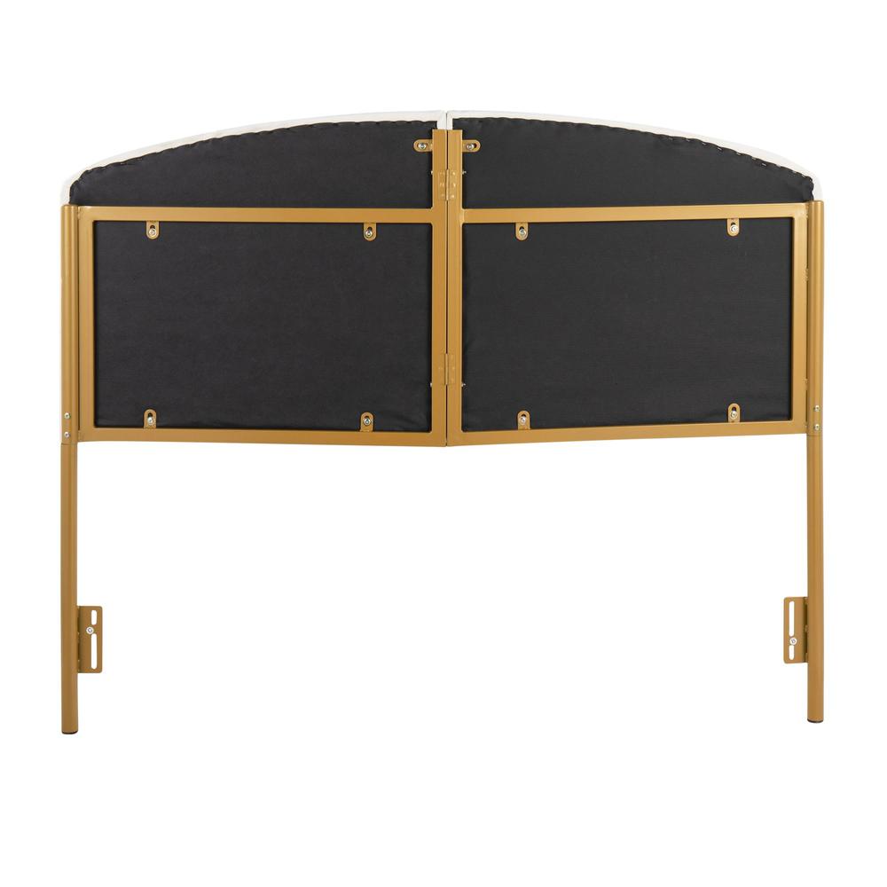 Gold Steel, Cream Velvet Lindsey Headboard. Picture 4