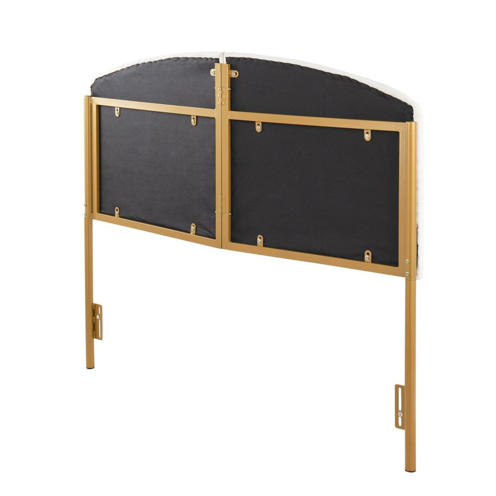 Gold Steel, Cream Velvet Lindsey Headboard. Picture 3