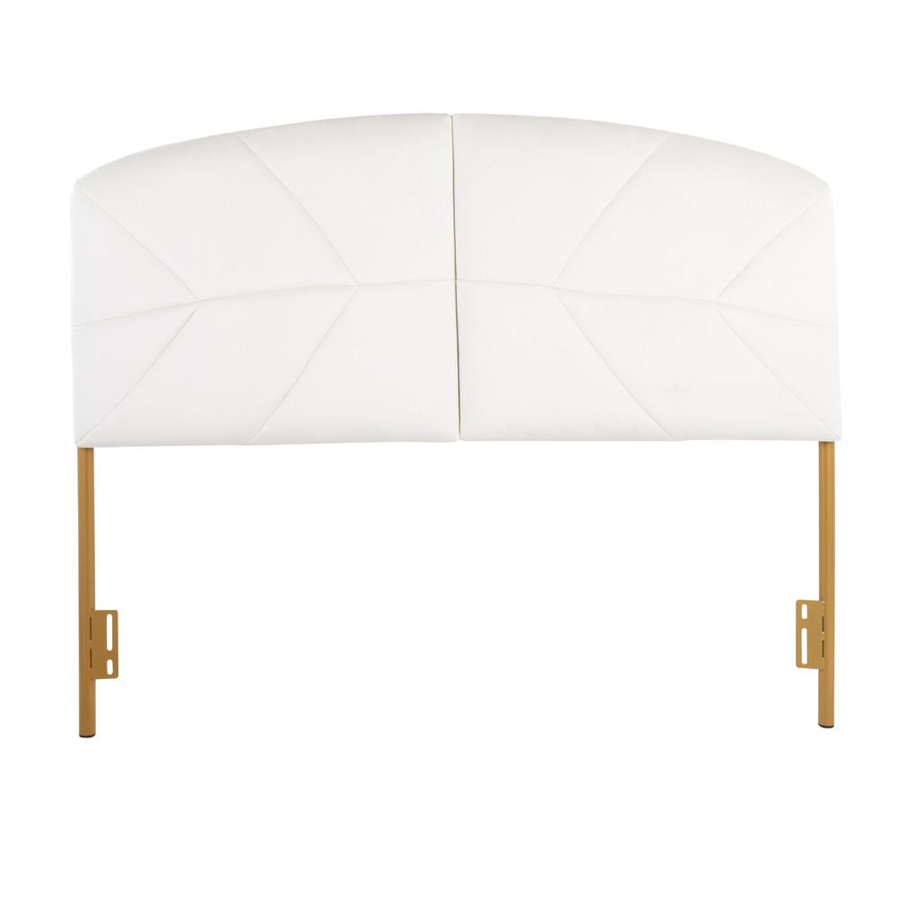 Gold Steel, Cream Velvet Lindsey Headboard. Picture 5