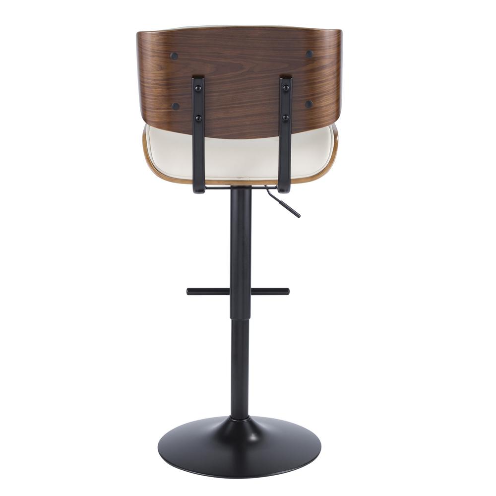 Walnut, Cream Lombardi Barstool. Picture 5