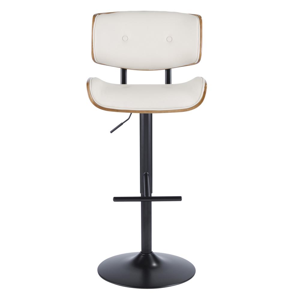 Walnut, Cream Lombardi Barstool. Picture 6