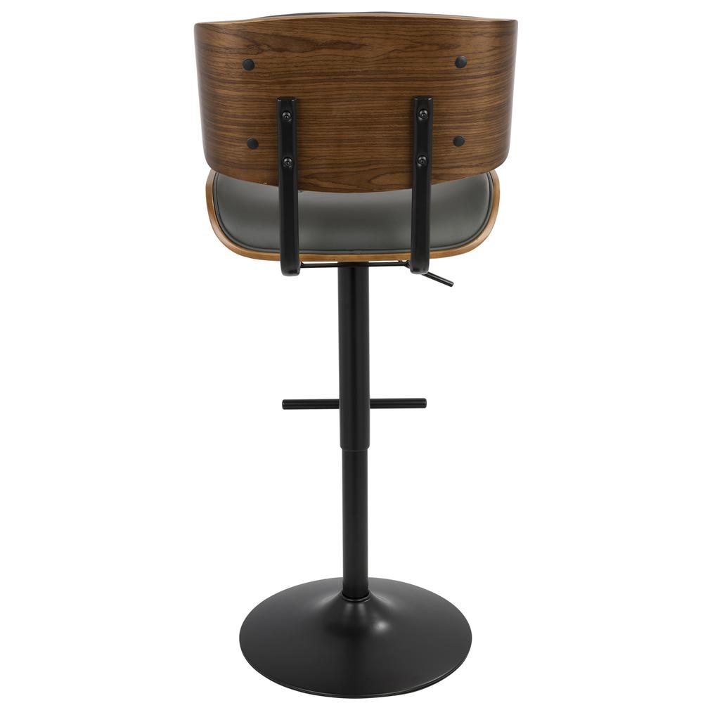 Walnut, Grey Lombardi Barstool. Picture 5