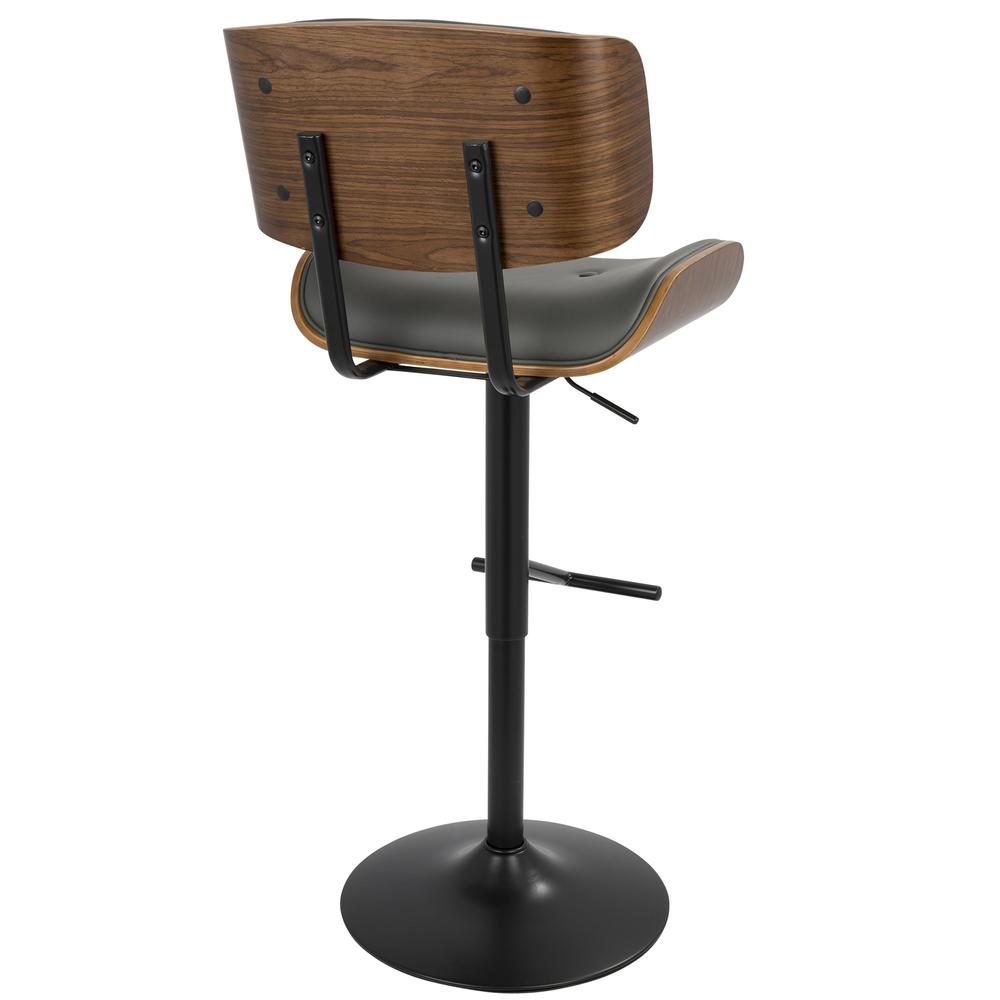 Walnut, Grey Lombardi Barstool. Picture 4
