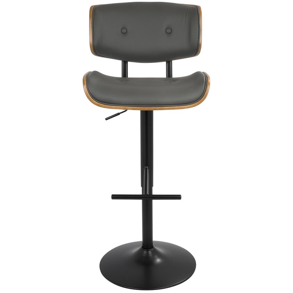 Walnut, Grey Lombardi Barstool. Picture 6