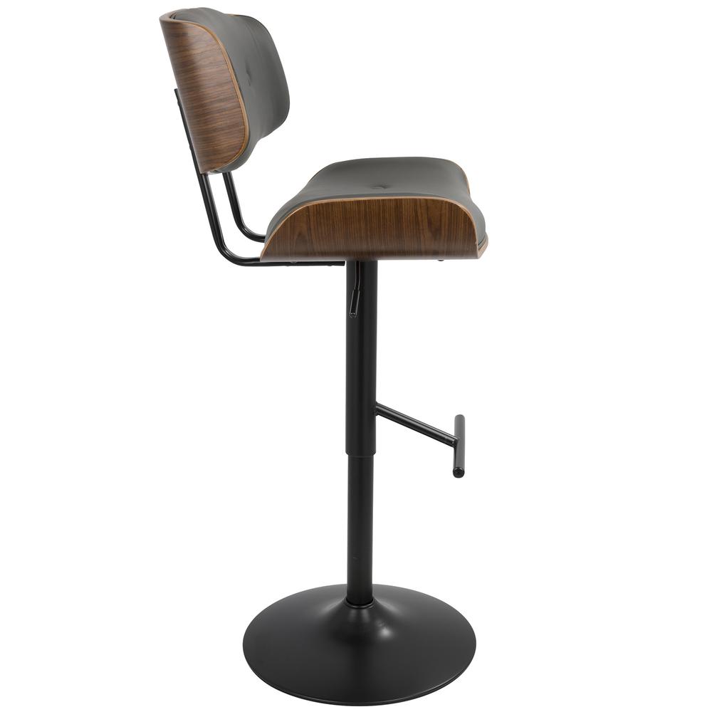 Walnut, Grey Lombardi Barstool. Picture 3