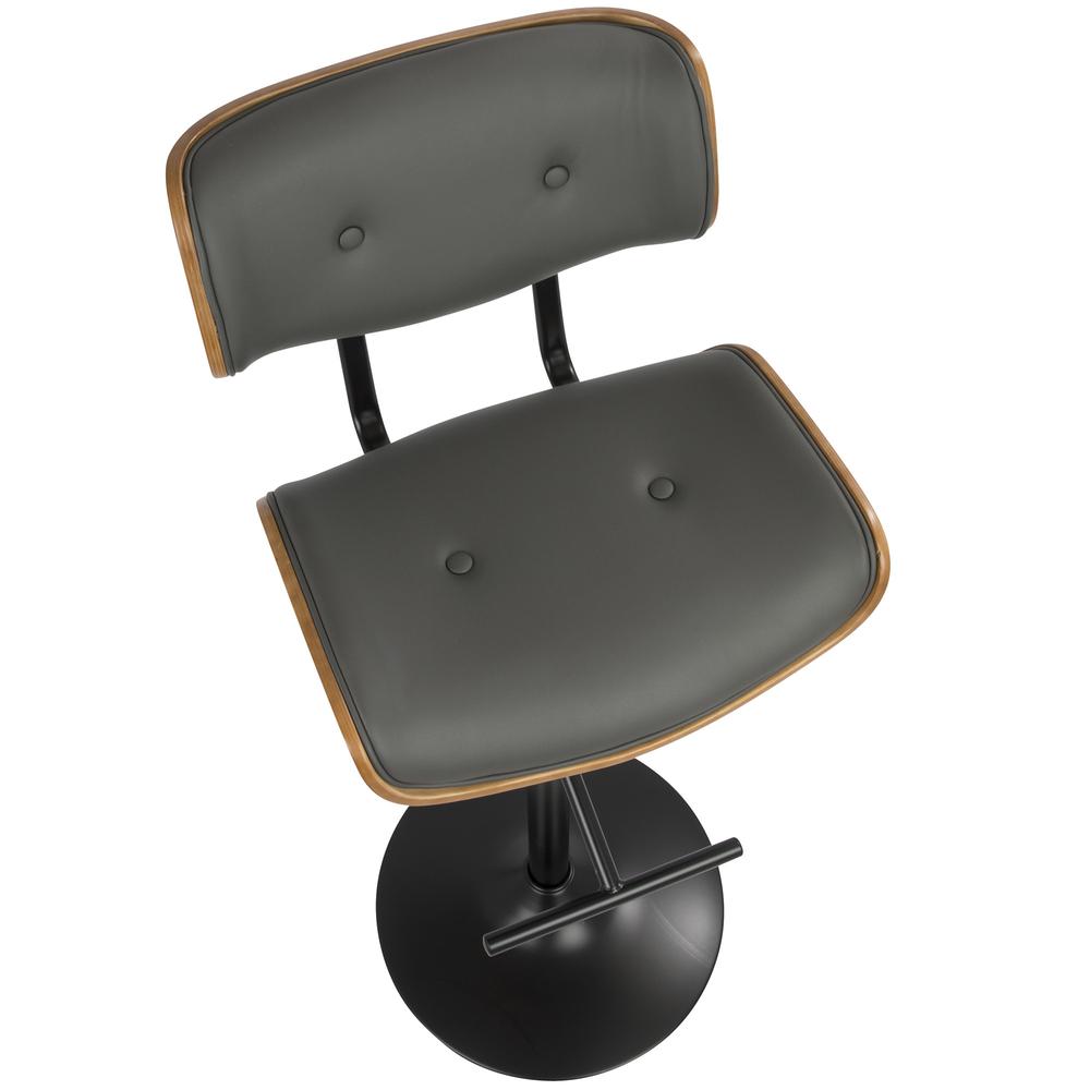 Walnut, Grey Lombardi Barstool. Picture 7