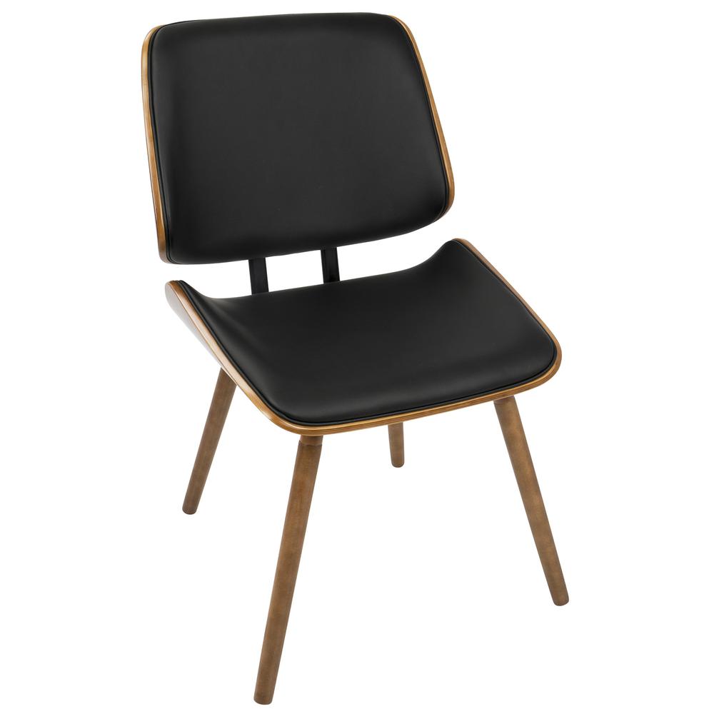 Walnut, Black Lombardi Chair - Set of 2. Picture 3