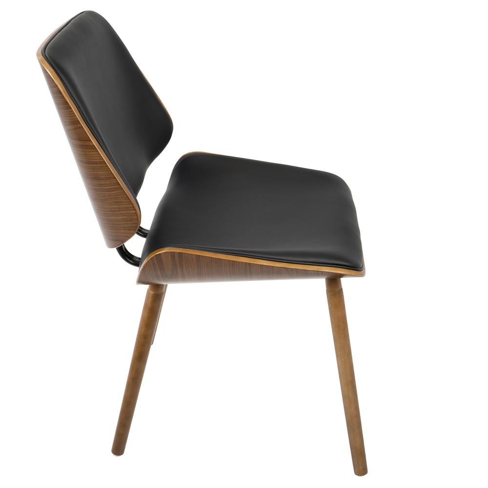 Walnut, Black Lombardi Chair - Set of 2. Picture 4