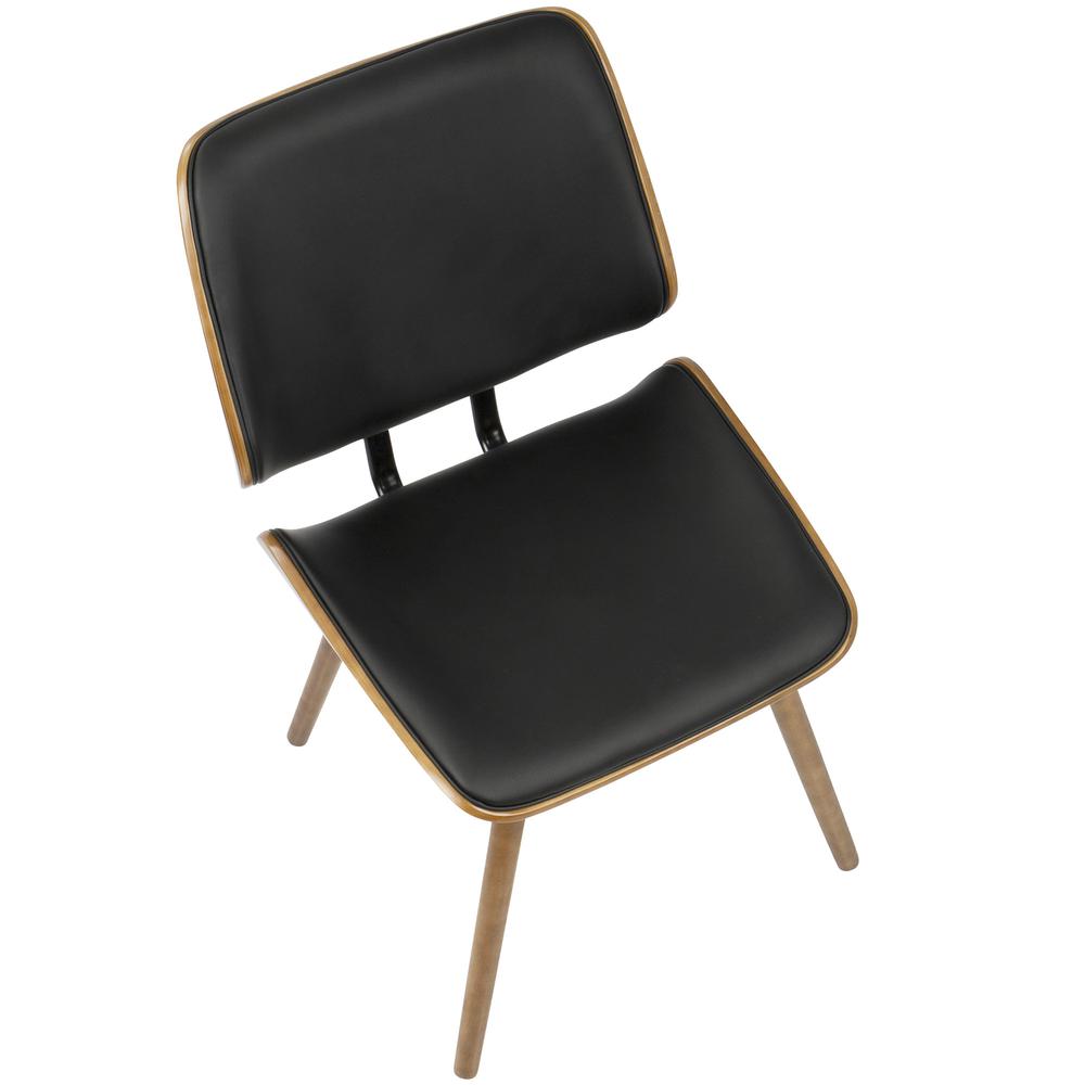 Walnut, Black Lombardi Chair - Set of 2. Picture 8