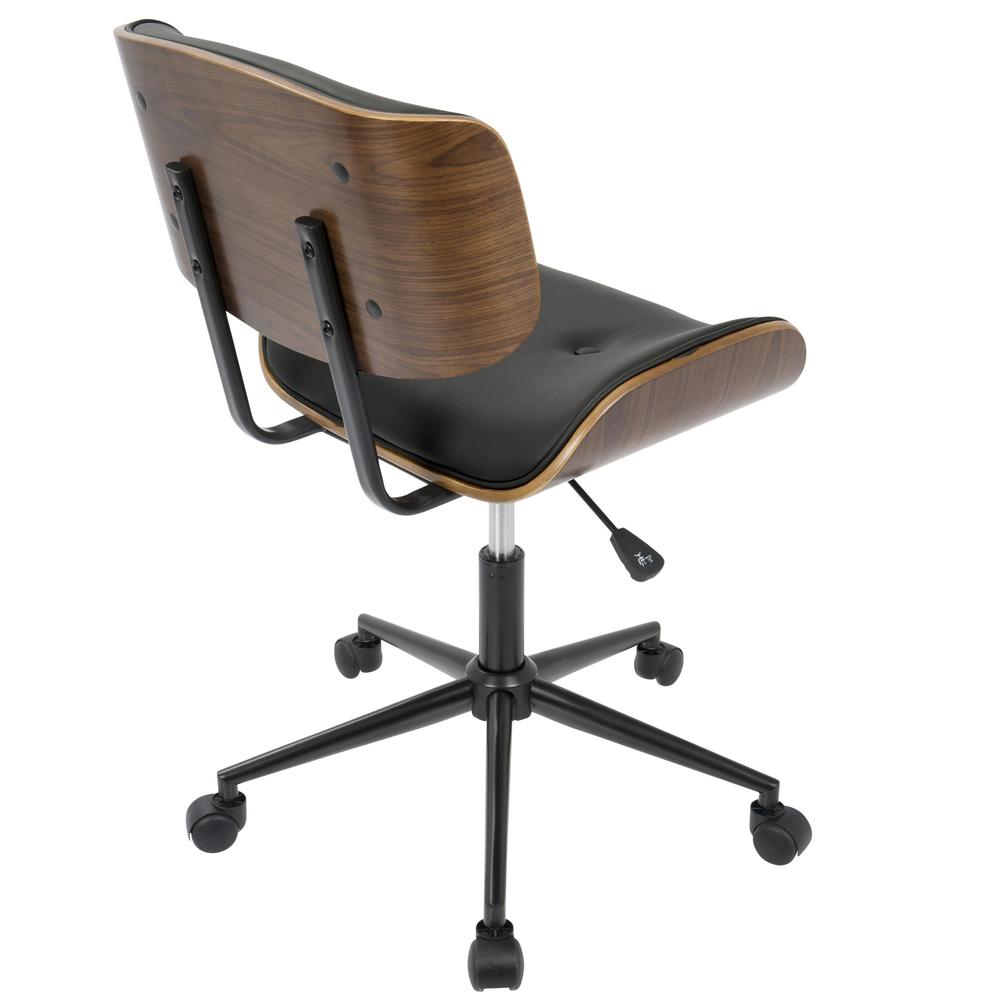 Walnut, Black Lombardi Office Chair. Picture 4