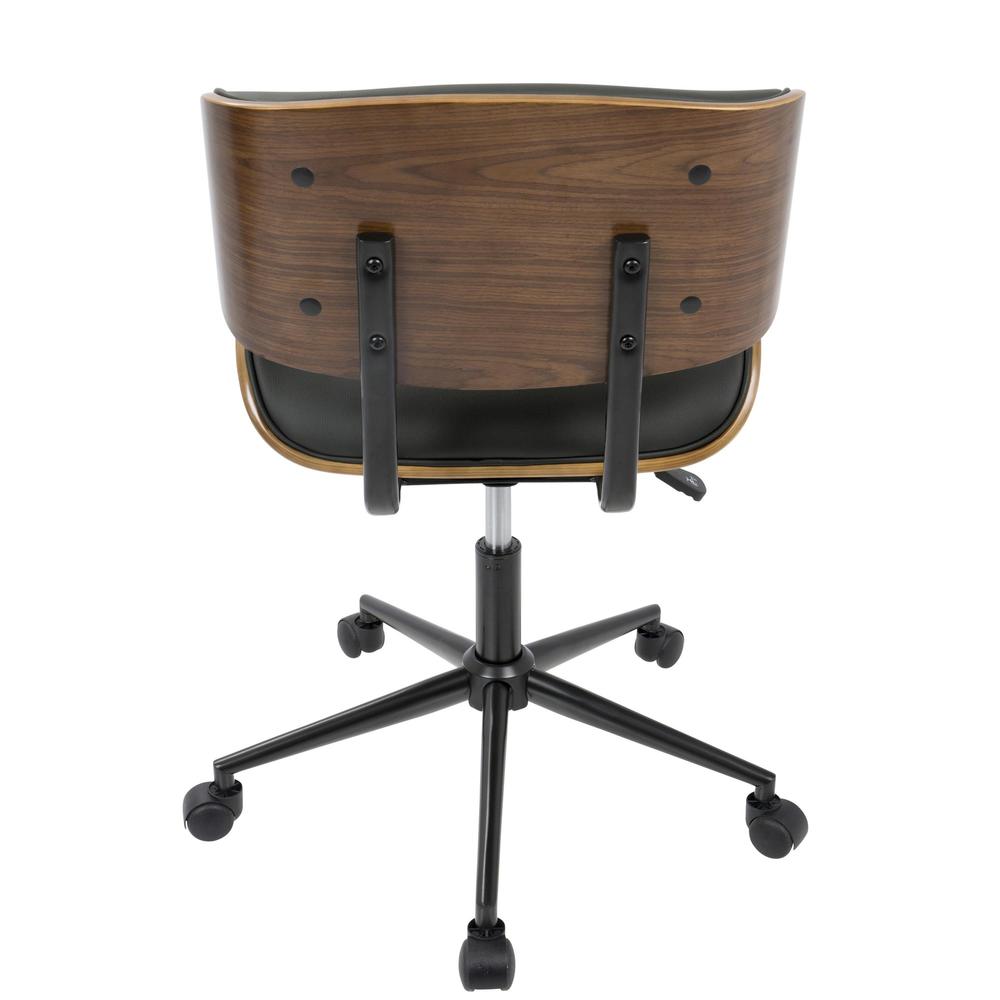 Walnut, Black Lombardi Office Chair. Picture 5