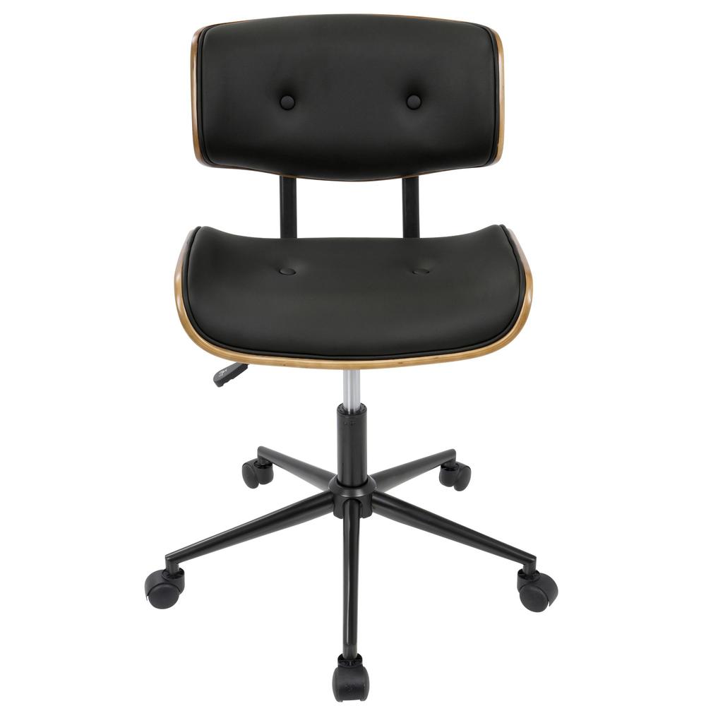 Walnut, Black Lombardi Office Chair. Picture 6