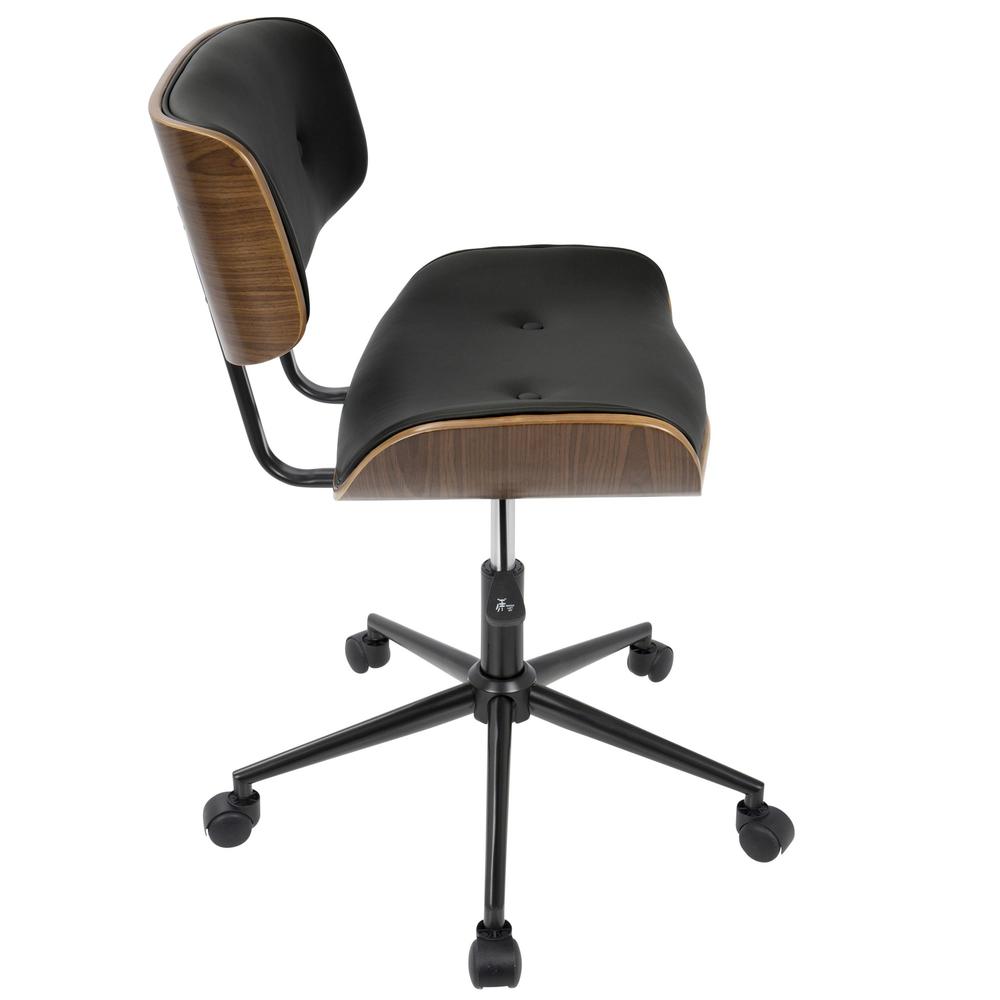 Walnut, Black Lombardi Office Chair. Picture 3
