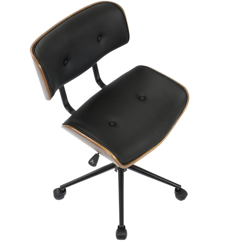 Walnut, Black Lombardi Office Chair. Picture 7