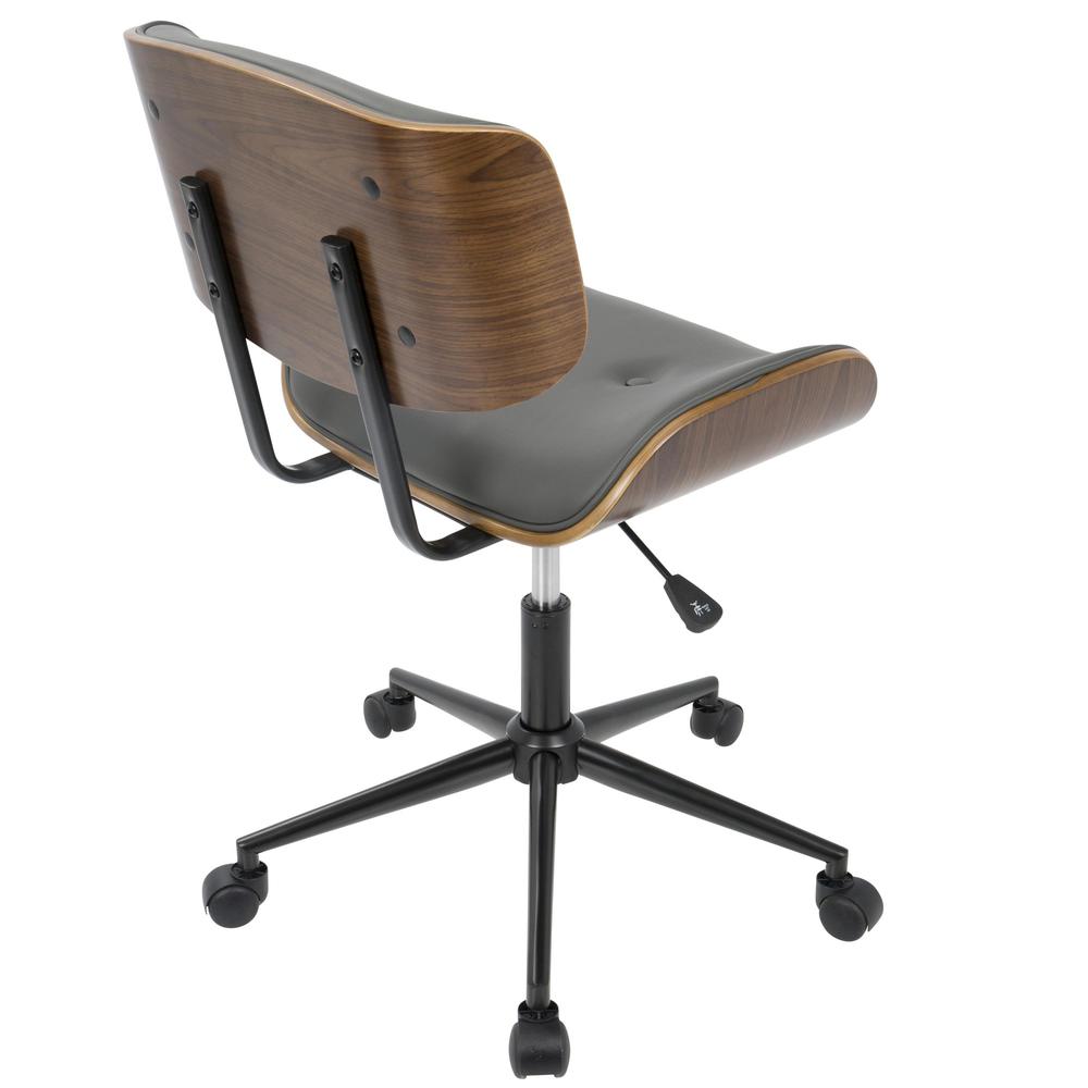 Walnut, Grey Lombardi Office Chair. Picture 4
