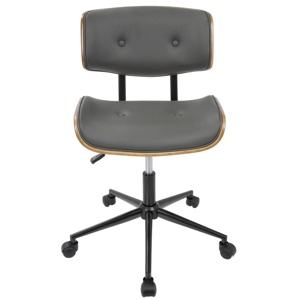 Walnut, Grey Lombardi Office Chair. Picture 6