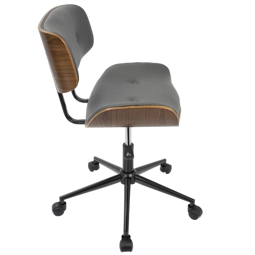Walnut, Grey Lombardi Office Chair. Picture 3