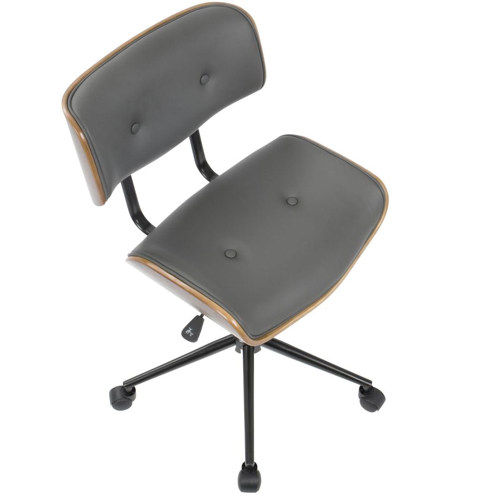 Walnut, Grey Lombardi Office Chair. Picture 7