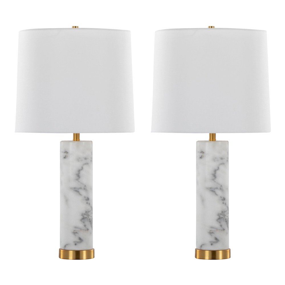 Marbella 26" Marble Table Lamp - Set of 2. Picture 1