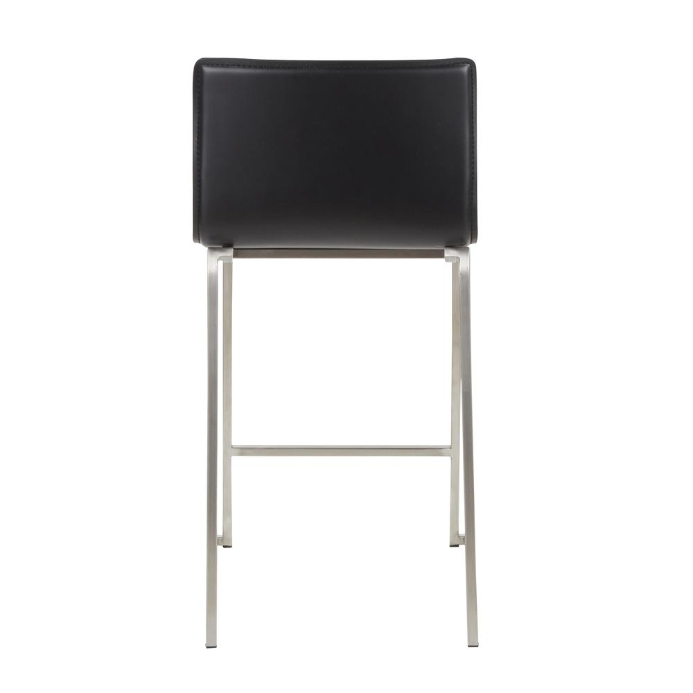 Stainless Steel, Black PU Mara Counter Stool - Set of 2. Picture 5