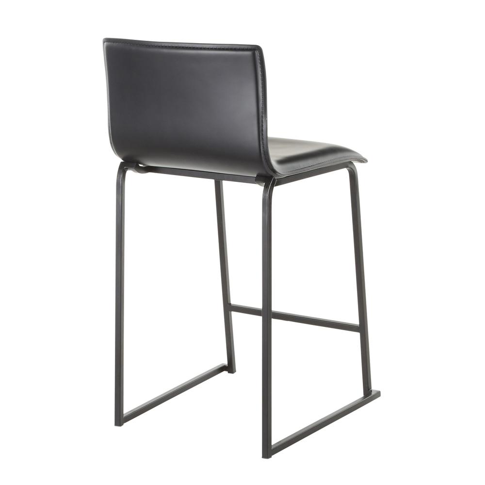 Black Metal, Black PU Mara Counter Stool - Set of 2. Picture 4
