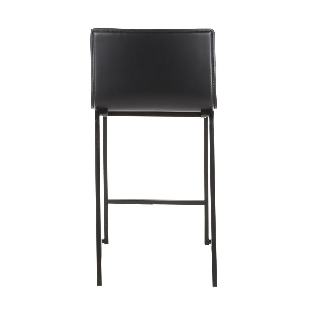 Black Metal, Black PU Mara Counter Stool - Set of 2. Picture 5